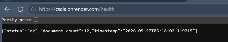 /health endpoint — production uptime check returning OK